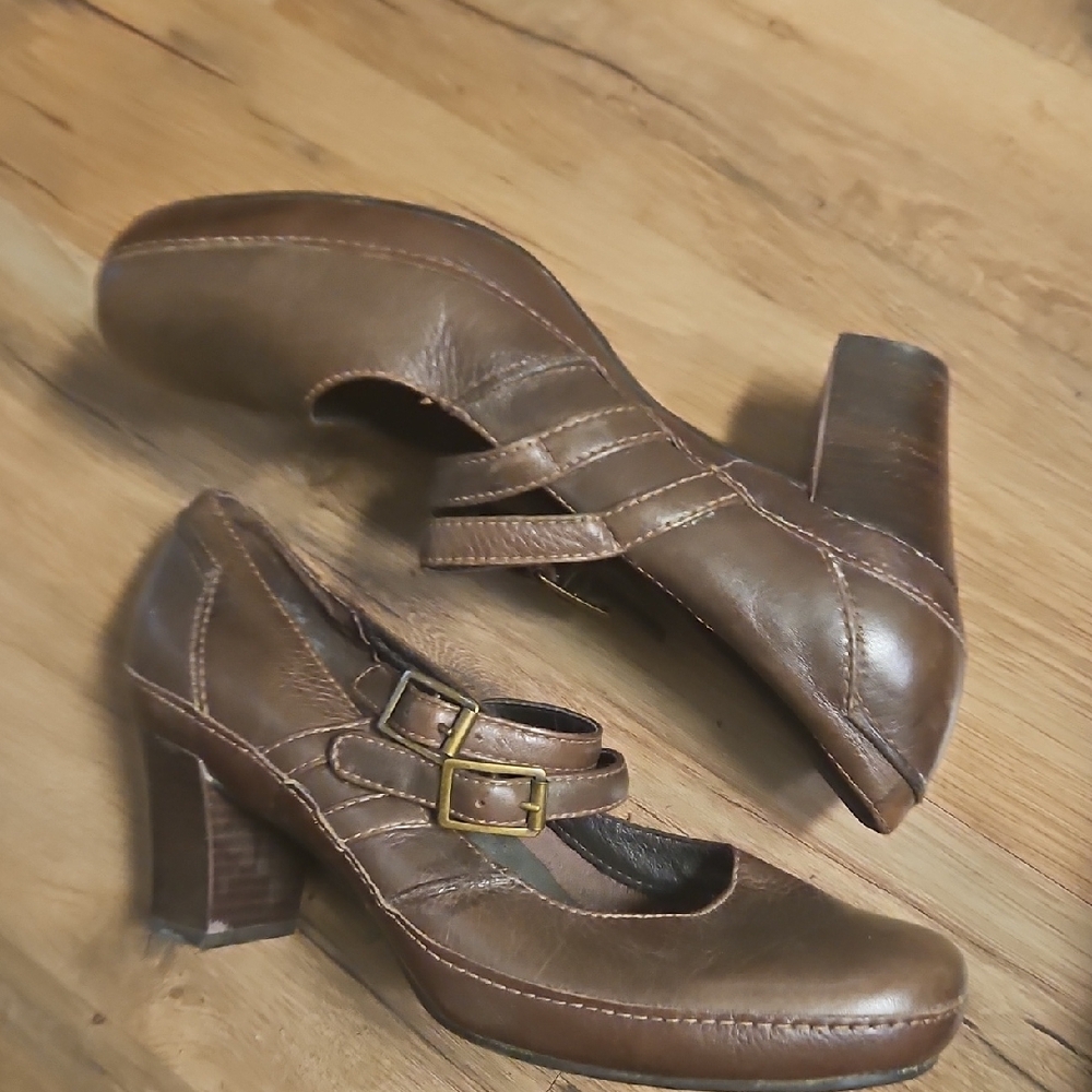 Brown Leather Women's Heels